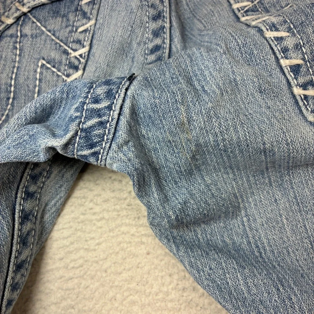 Vintage True Religion Billy Big T Jeans Men 36x33 Blue Faded Baggy Stitching Y2K
